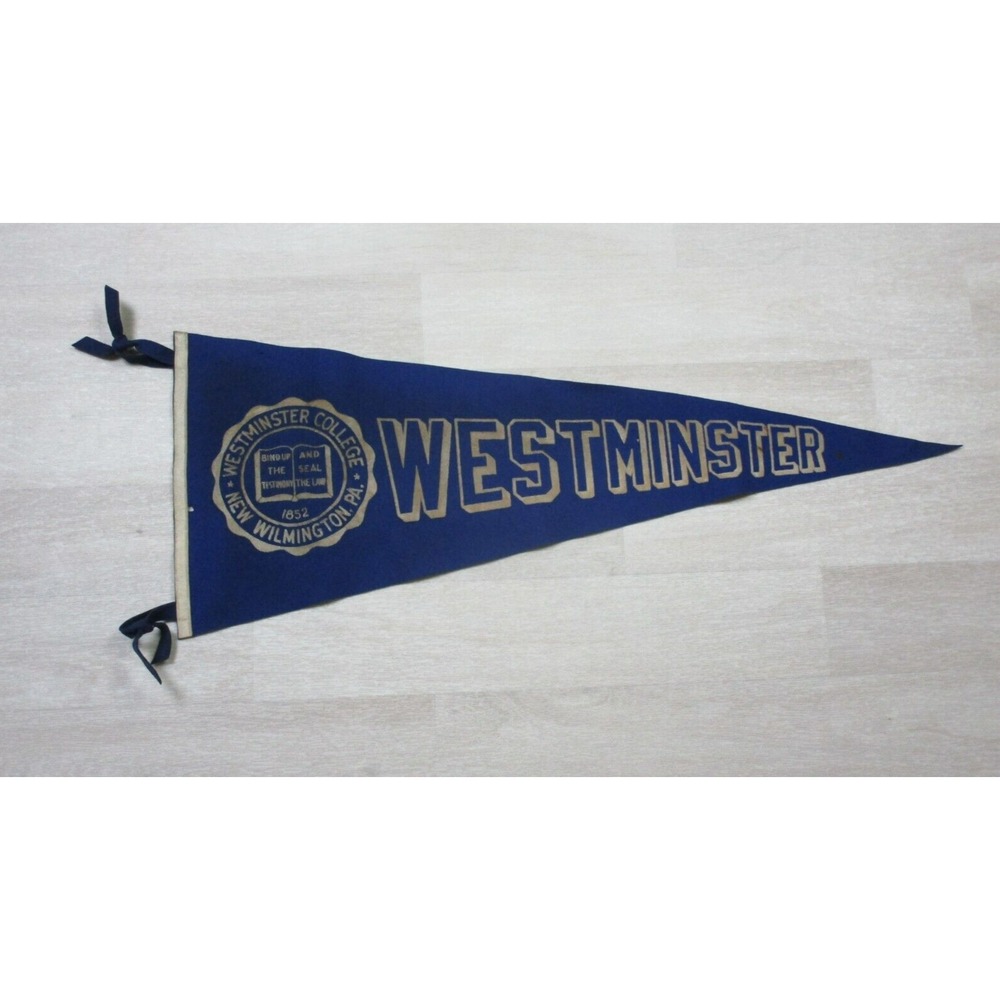Vintage Circa 1940s Westminster Flocked Felt Style Pennant by Chicago Pennant Co